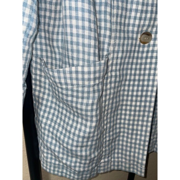 Madewell Women’s Linen Collarless Blazer in Gingham Check size S Oversized Fit - Picture 6 of 10